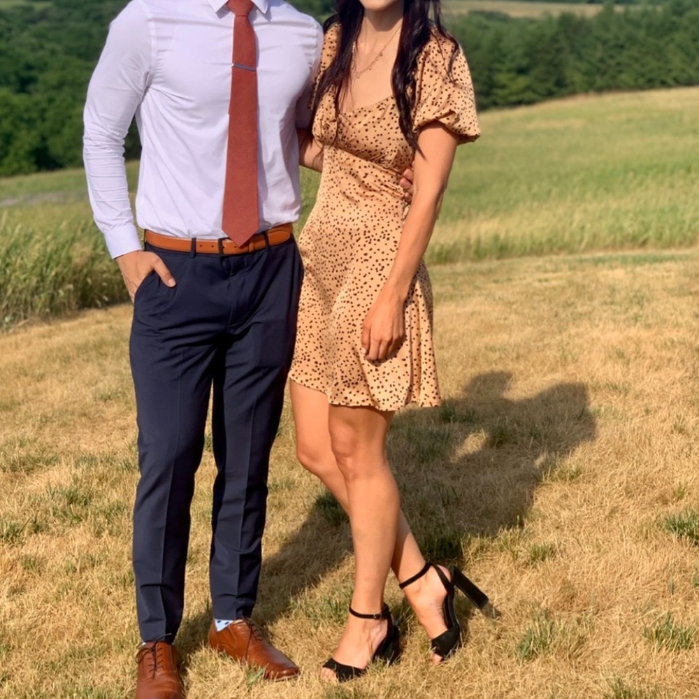 Polka dot cheetah print mini dress